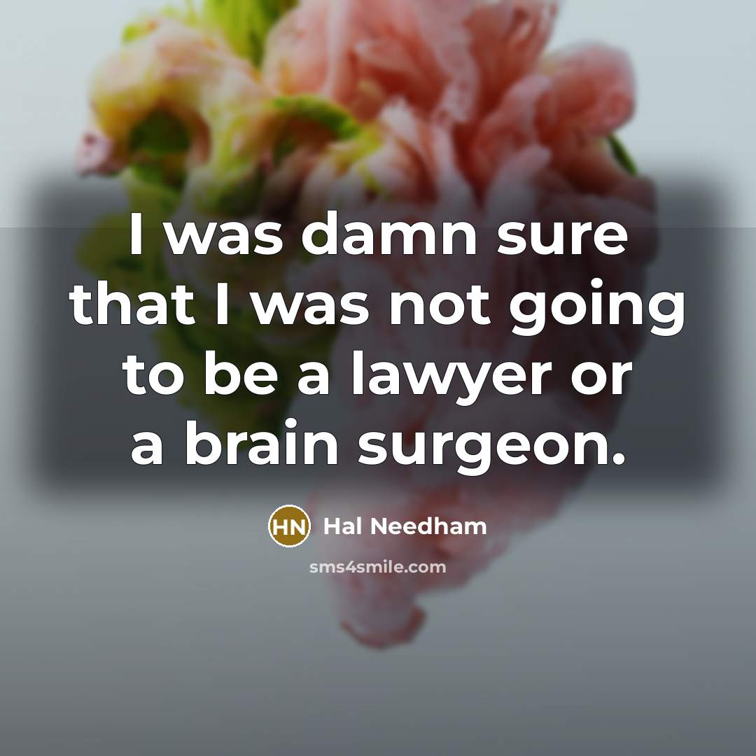 “I was damn sure that I was not going to be a lawyer or a brain surgeon.” quote by Hal Needham