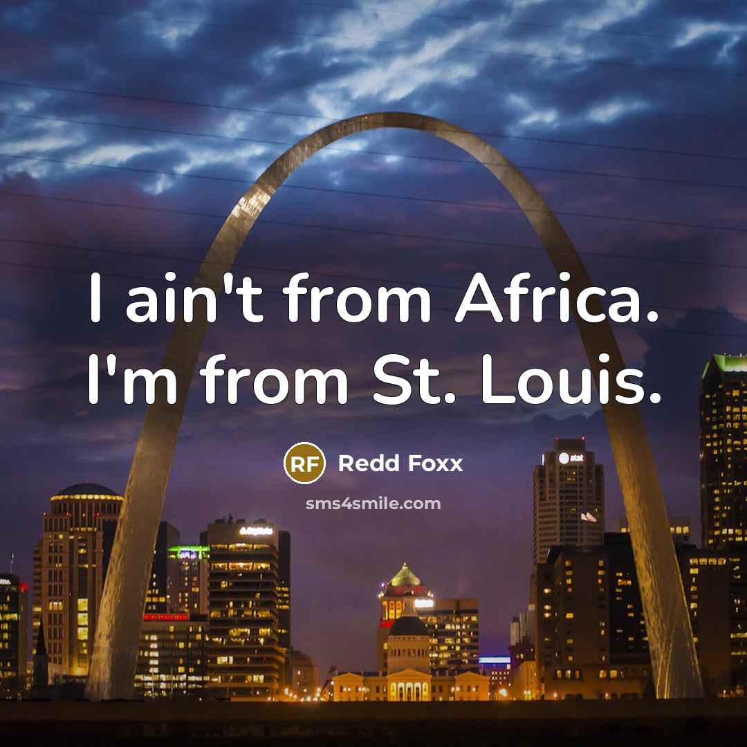 “I ain't from Africa. I'm from St. Louis.” quote by Redd Foxx