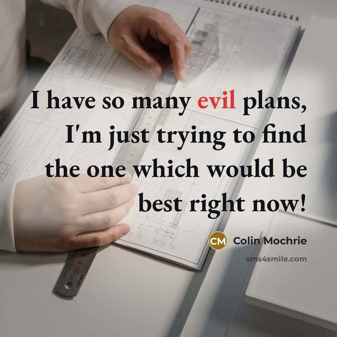 “I have so many evil plans, I'm just trying to find the one which would be best right now!” quote by Colin Mochrie