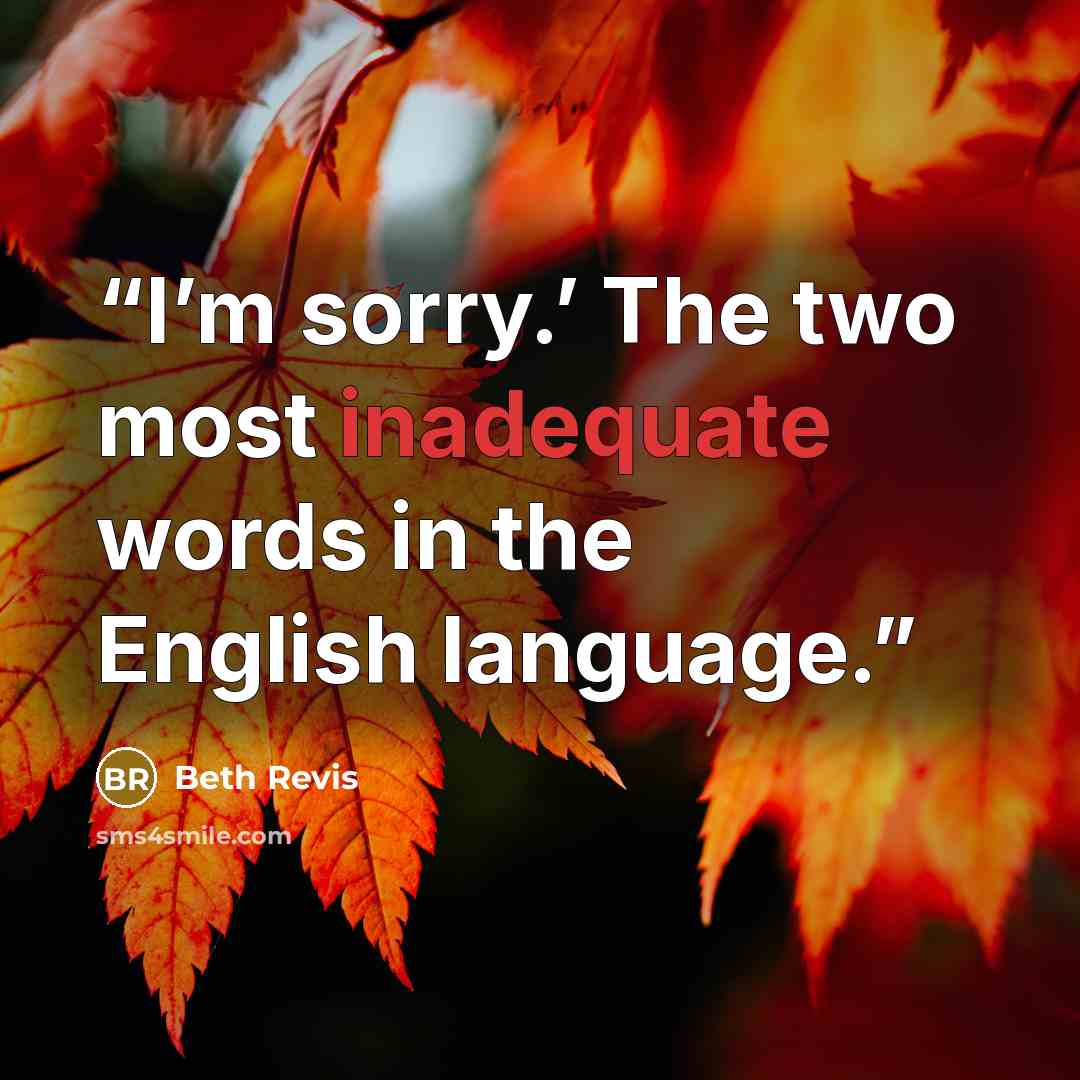 “I’m sorry.’ The two most inadequate words in the English language.” quote by Beth Revis