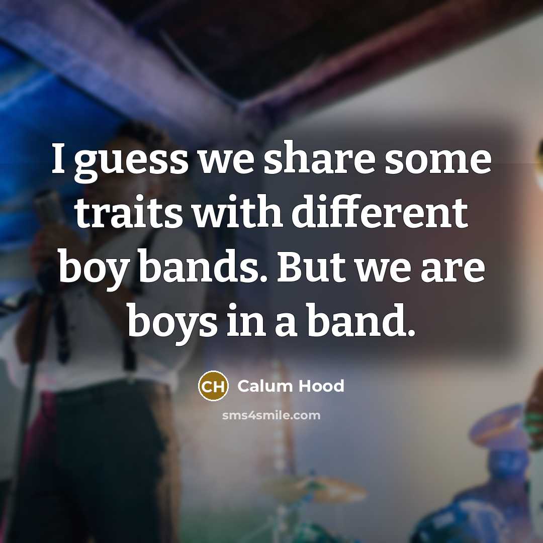 “I guess we share some traits with different boy bands. But we are boys in a band.” quote by Calum Hood