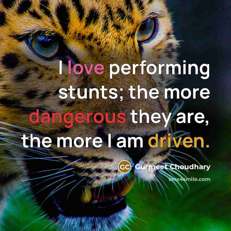 “I love performing stunts; the more dangerous they are, the more I am driven.” quote by Gurmeet Choudhary