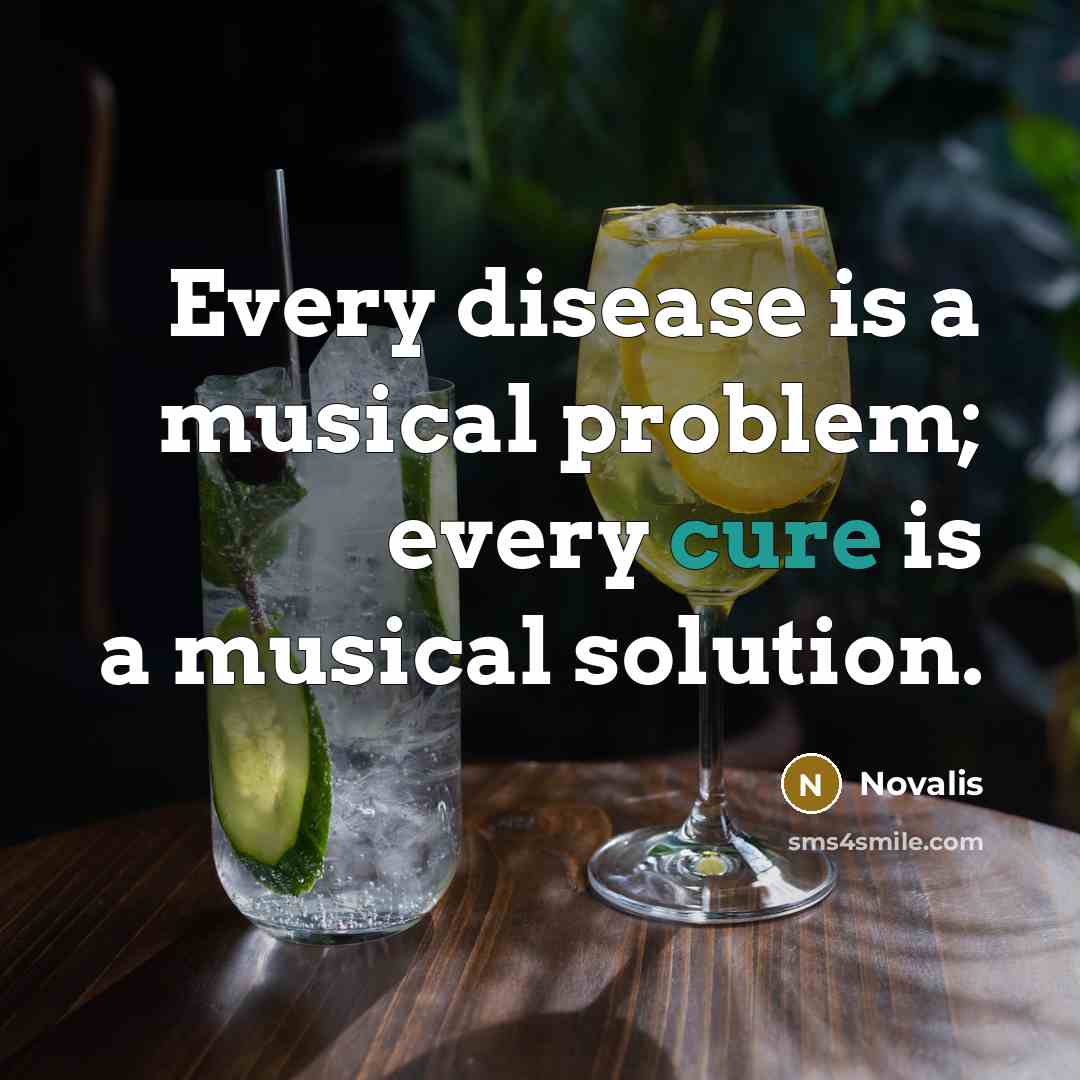 “Every disease is a musical problem; every cure is a musical solution.” quote by Novalis