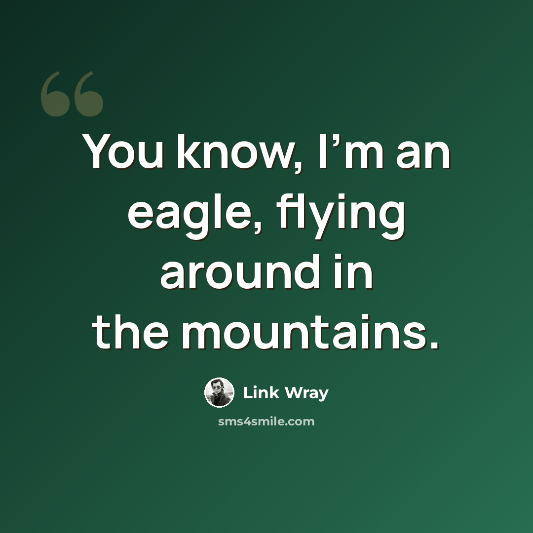 “You know, I'm an eagle, flying around in the mountains.” quote by Link Wray