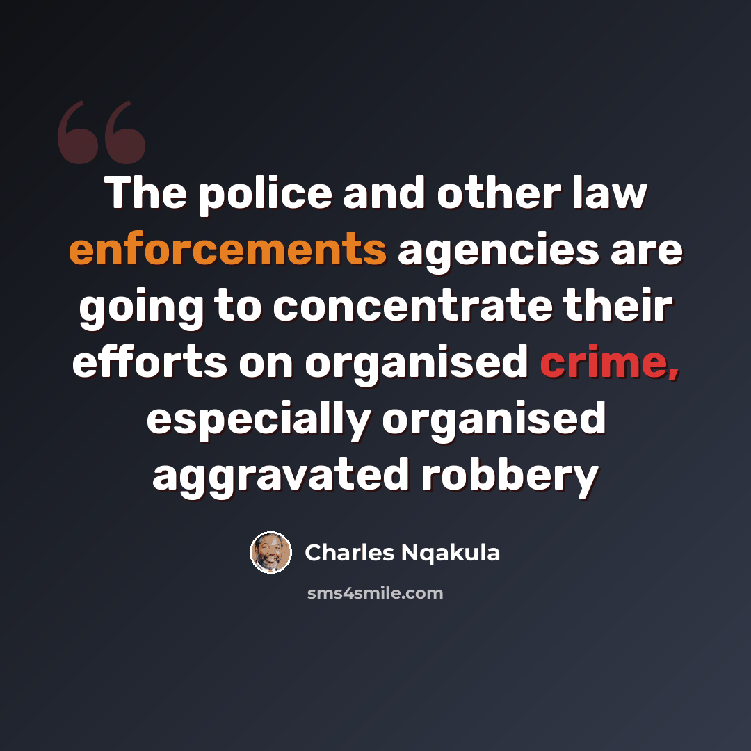 “The police and other law enforcements agencies are going to concentrate their efforts on organised crime, especially organised aggravated robbery” quote by Charles Nqakula