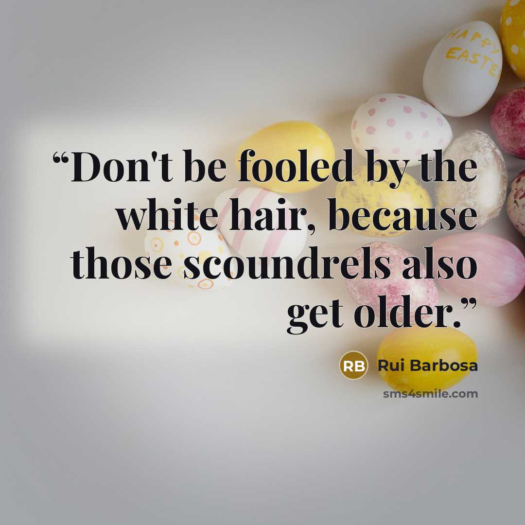 “Don't be fooled by the white hair, because those scoundrels also get older.” quote by Rui Barbosa