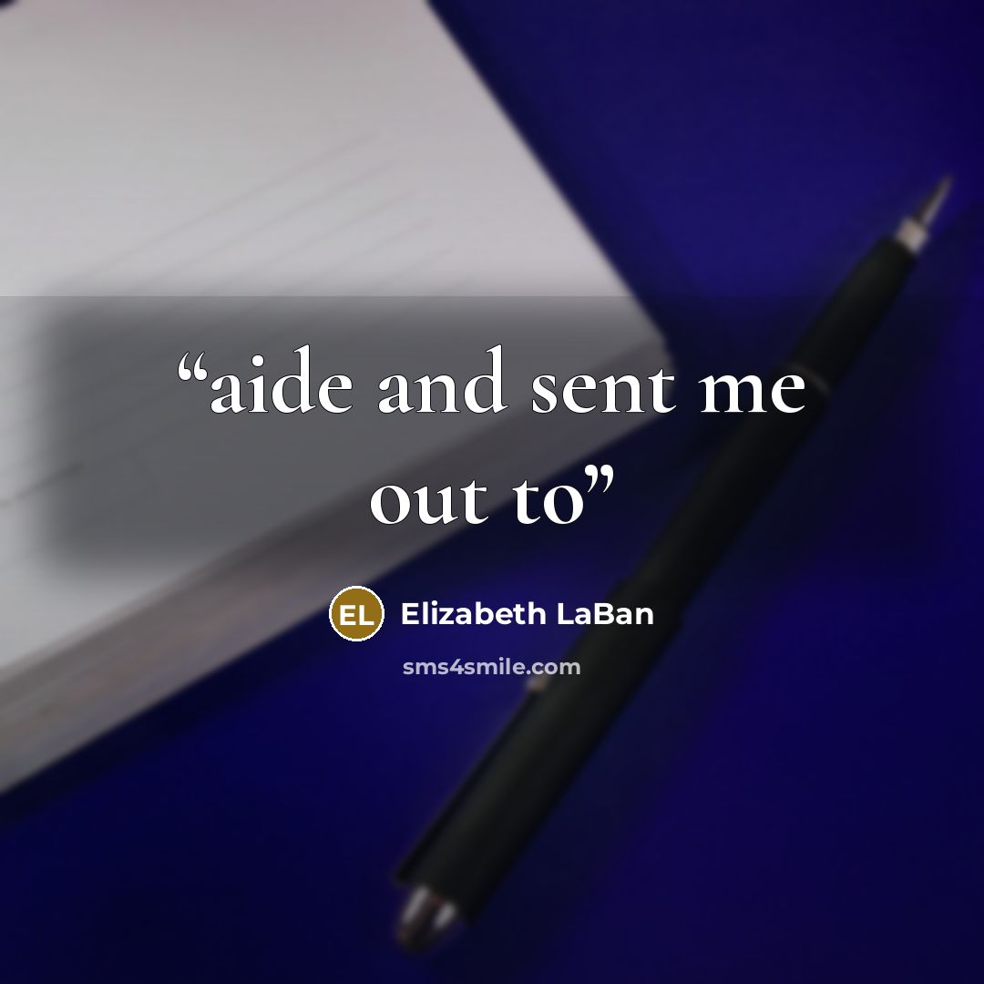 “aide and sent me out to” quote by Elizabeth LaBan