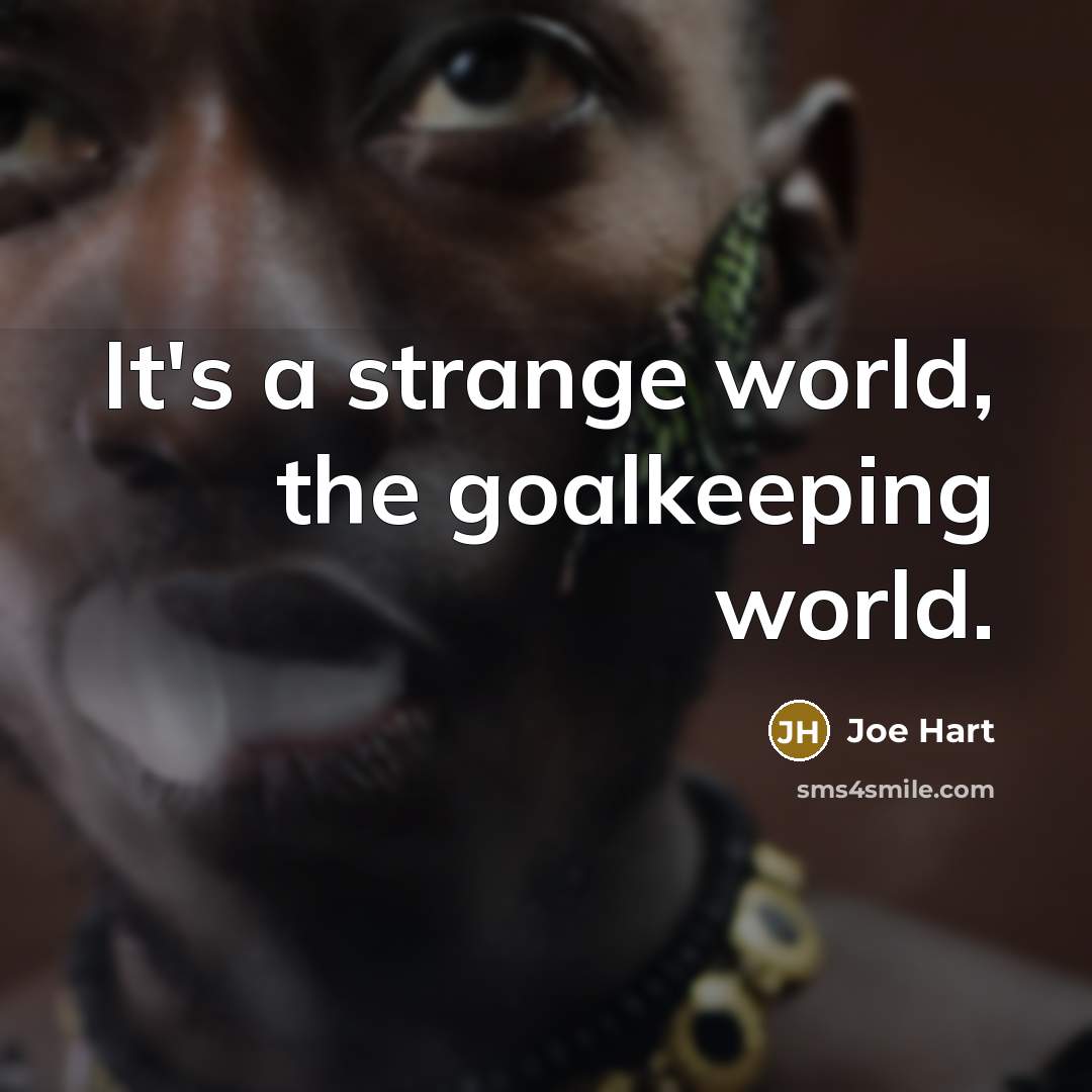 “It's a strange world, the goalkeeping world.” quote by Joe Hart