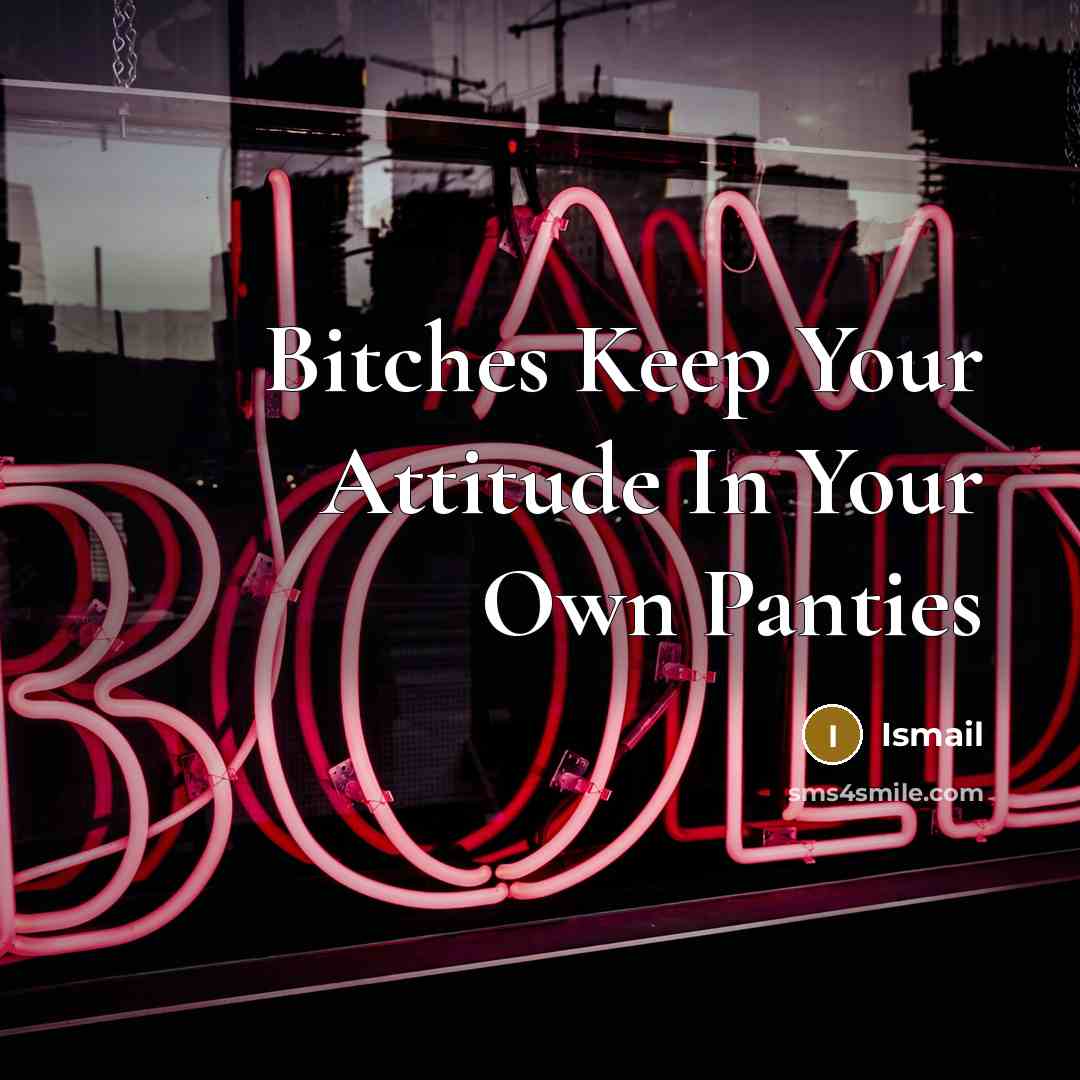 “Bitches Keep Your Attitude In Your Own Panties” quote by Ismail