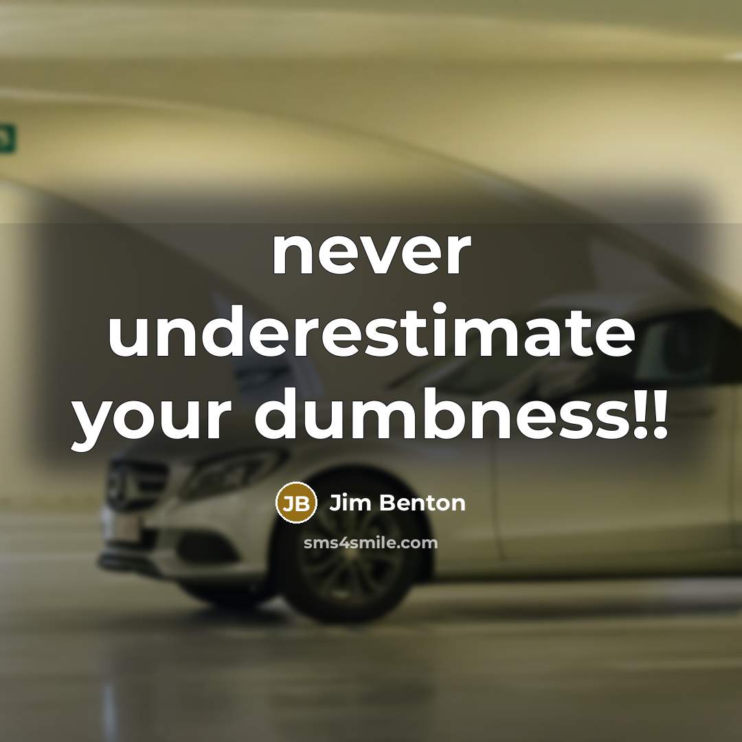 “never underestimate your dumbness!!” quote by Jim Benton