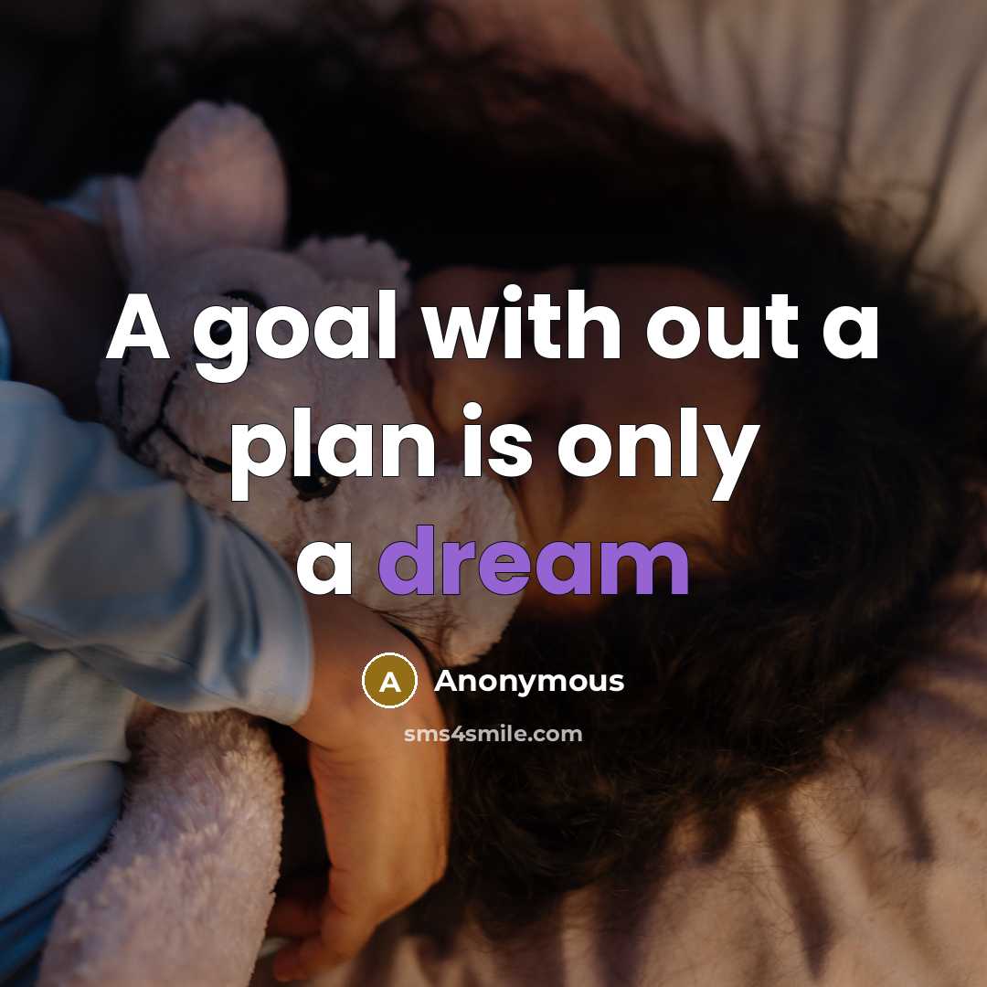 “A goal with out a plan is only a dream” quote by Anonymous