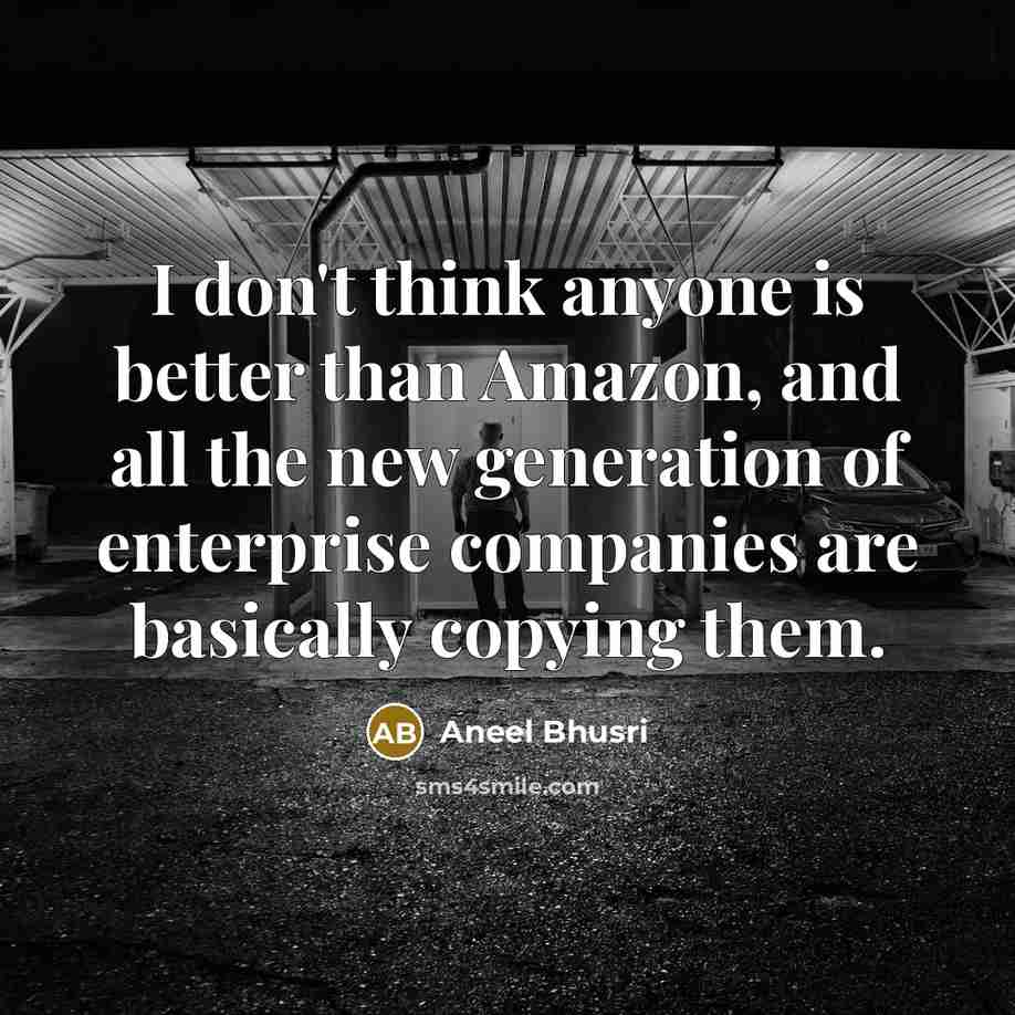 “I don't think anyone is better than Amazon, and all the new generation of enterprise companies are basically copying them.” quote by Aneel Bhusri