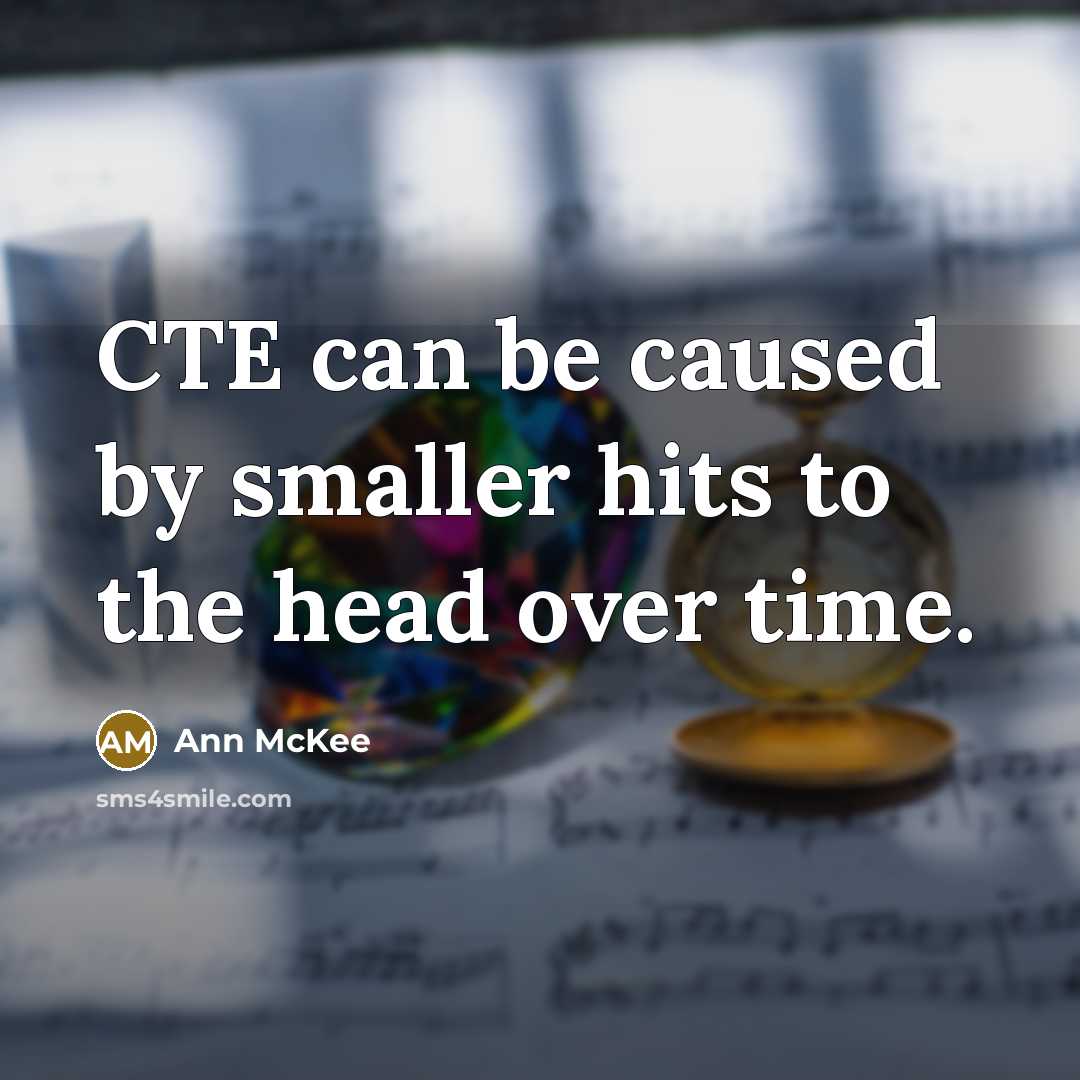 “CTE can be caused by smaller hits to the head over time.” quote by Ann McKee