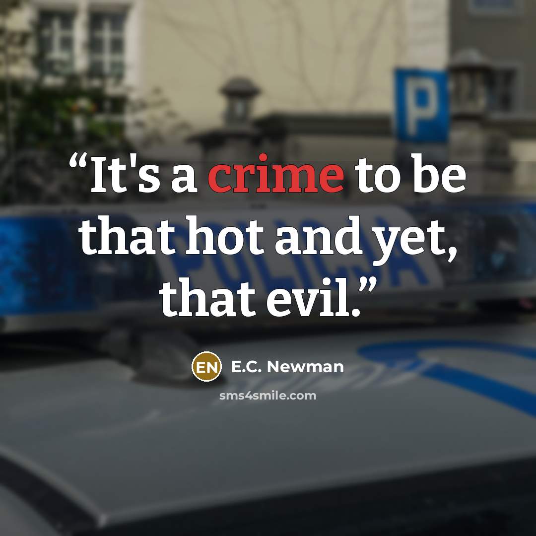 “It's a crime to be that hot and yet, that evil.” quote by E.C. Newman