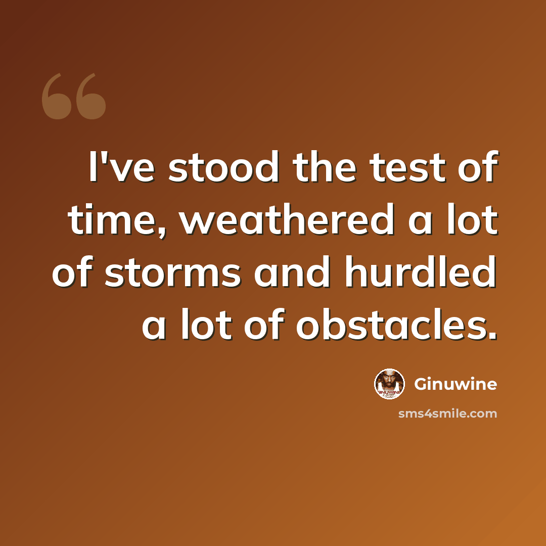 “I've stood the test of time, weathered a lot of storms and hurdled a lot of obstacles.” quote by Ginuwine