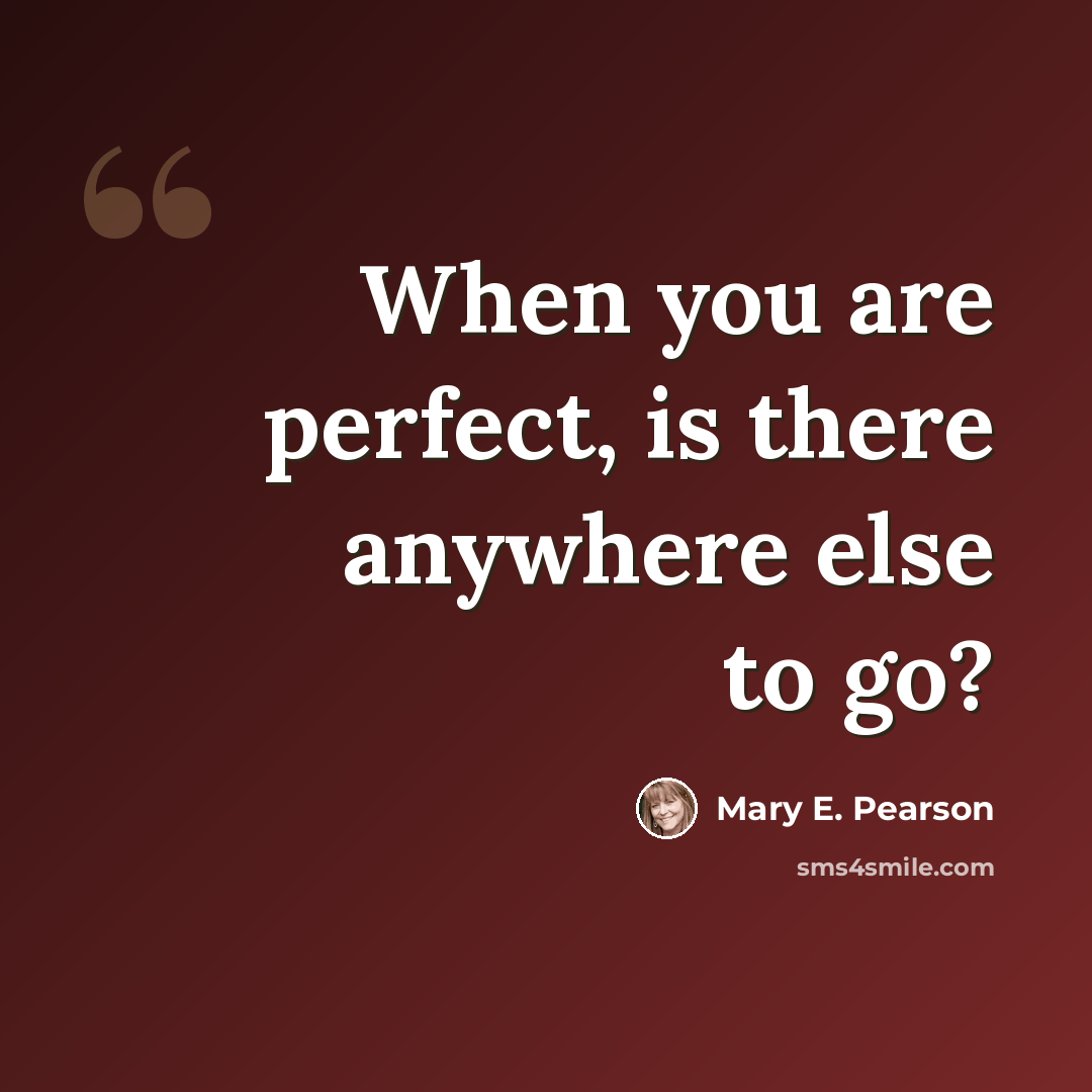 “When you are perfect, is there anywhere else to go?” quote by Mary E. Pearson