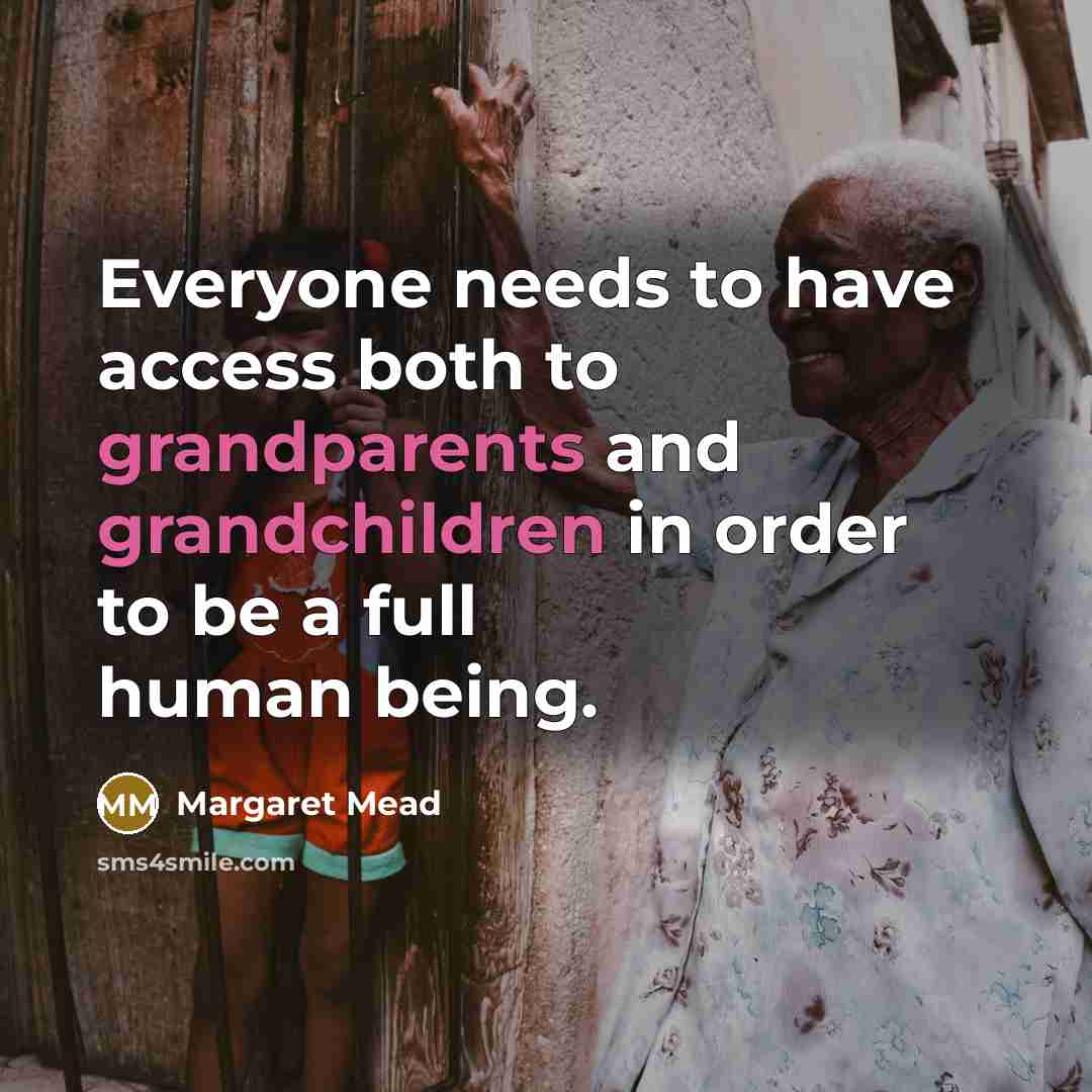 “Everyone needs to have access both to grandparents and grandchildren in order to be a full human being.” quote by Margaret Mead