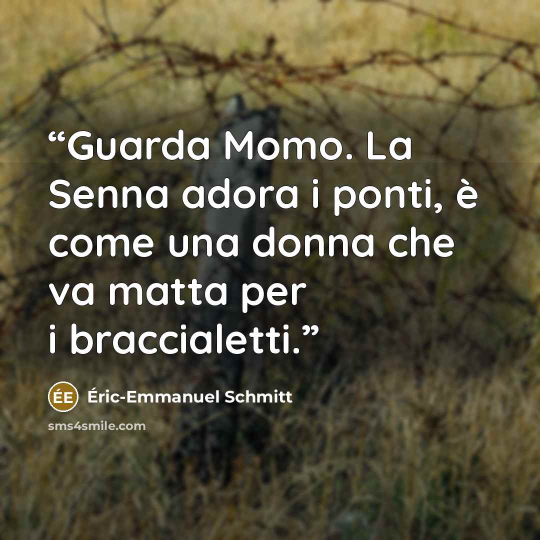 “Guarda Momo. La Senna adora i ponti, è come una donna che va matta per i braccialetti.” quote by Eric-Emmanuel Schmitt