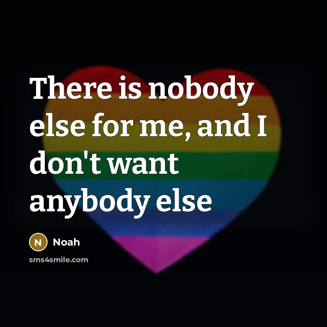 “There is nobody else for me, and I don't want anybody else” quote by Noah