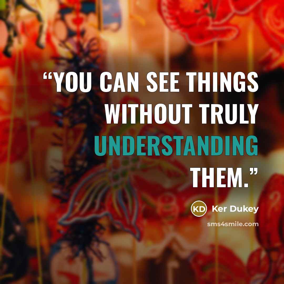 “You can see things without truly understanding them.” quote by Ker Dukey