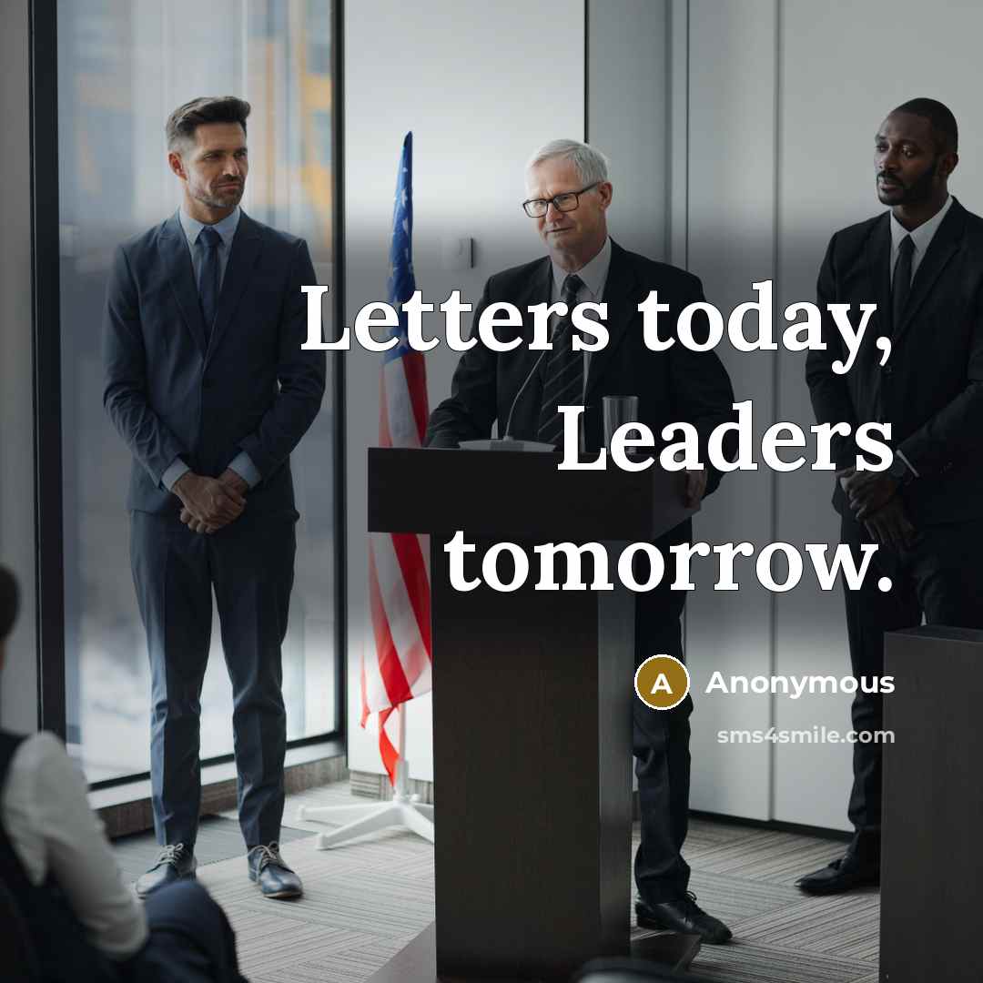 “Letters today, Leaders tomorrow.” quote by Anonymous