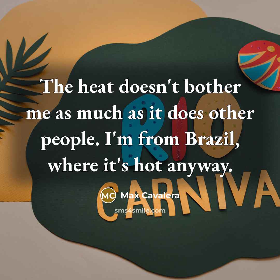 “The heat doesn't bother me as much as it does other people. I'm from Brazil, where it's hot anyway.” quote by Max Cavalera
