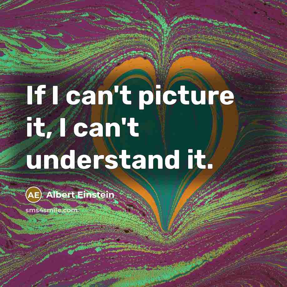 “If I can't picture it, I can't understand it.” quote by Albert Einstein