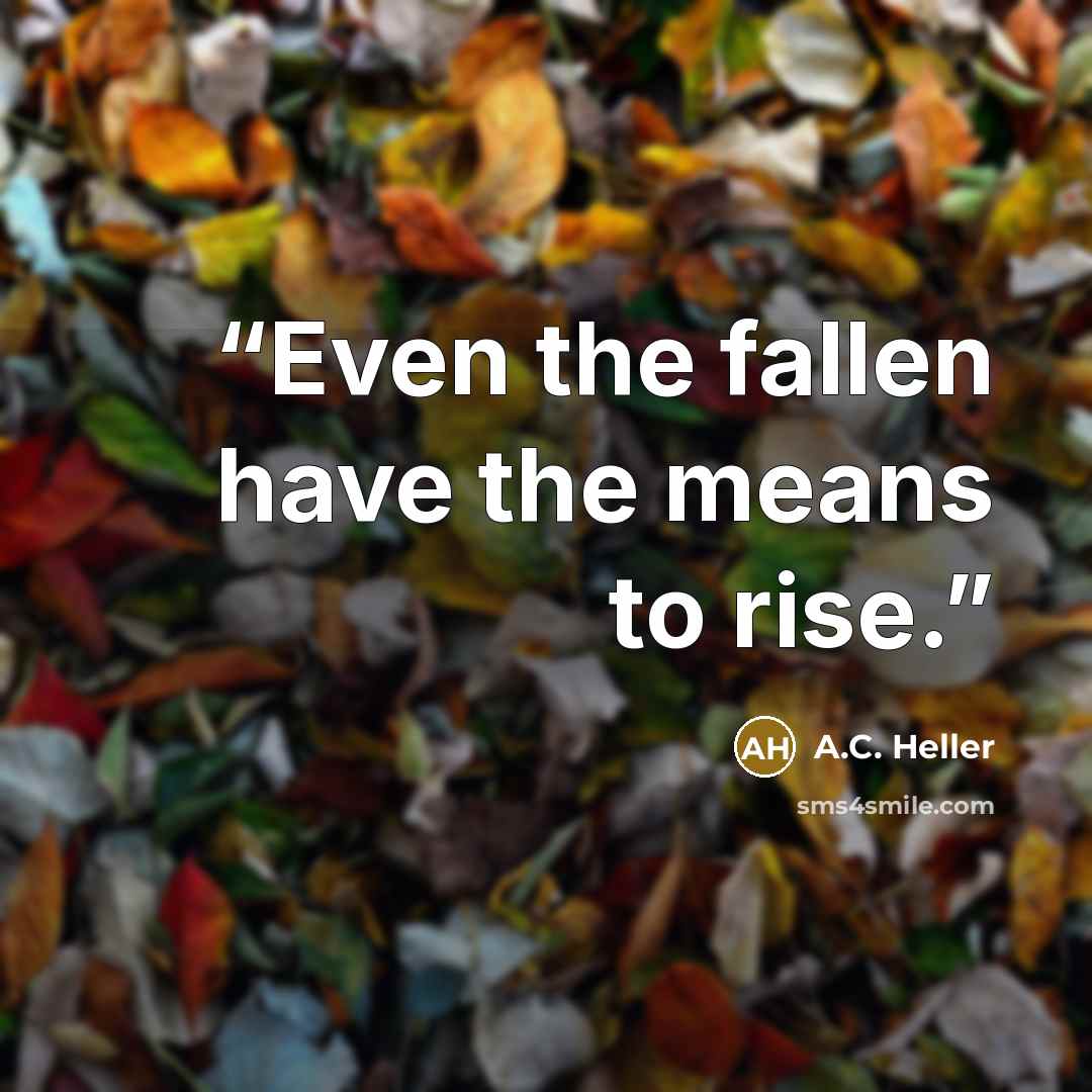 “Even the fallen have the means to rise.” quote by A.C. Heller