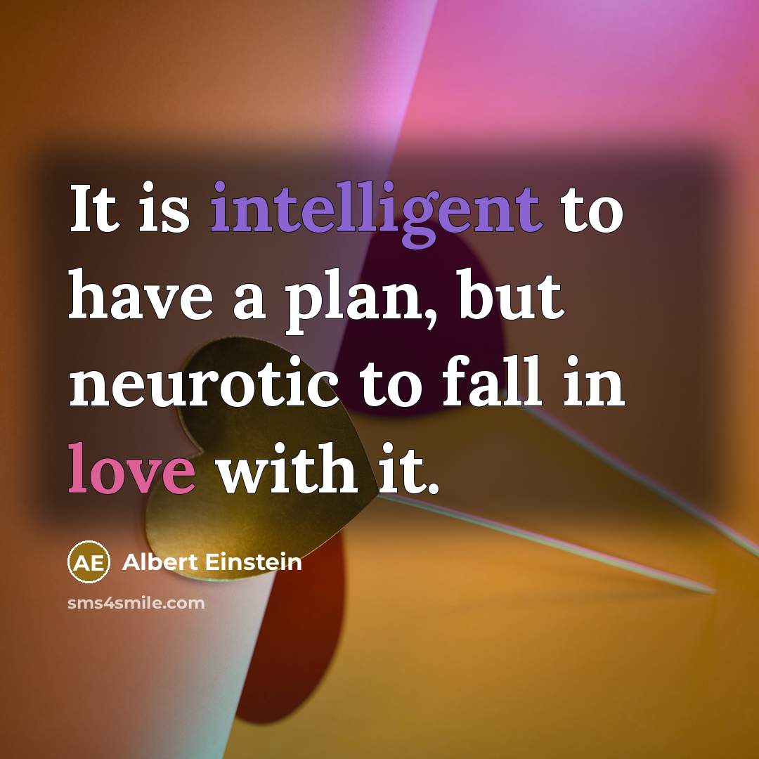 “It is intelligent to have a plan, but neurotic to fall in love with it.” quote by Albert Einstein