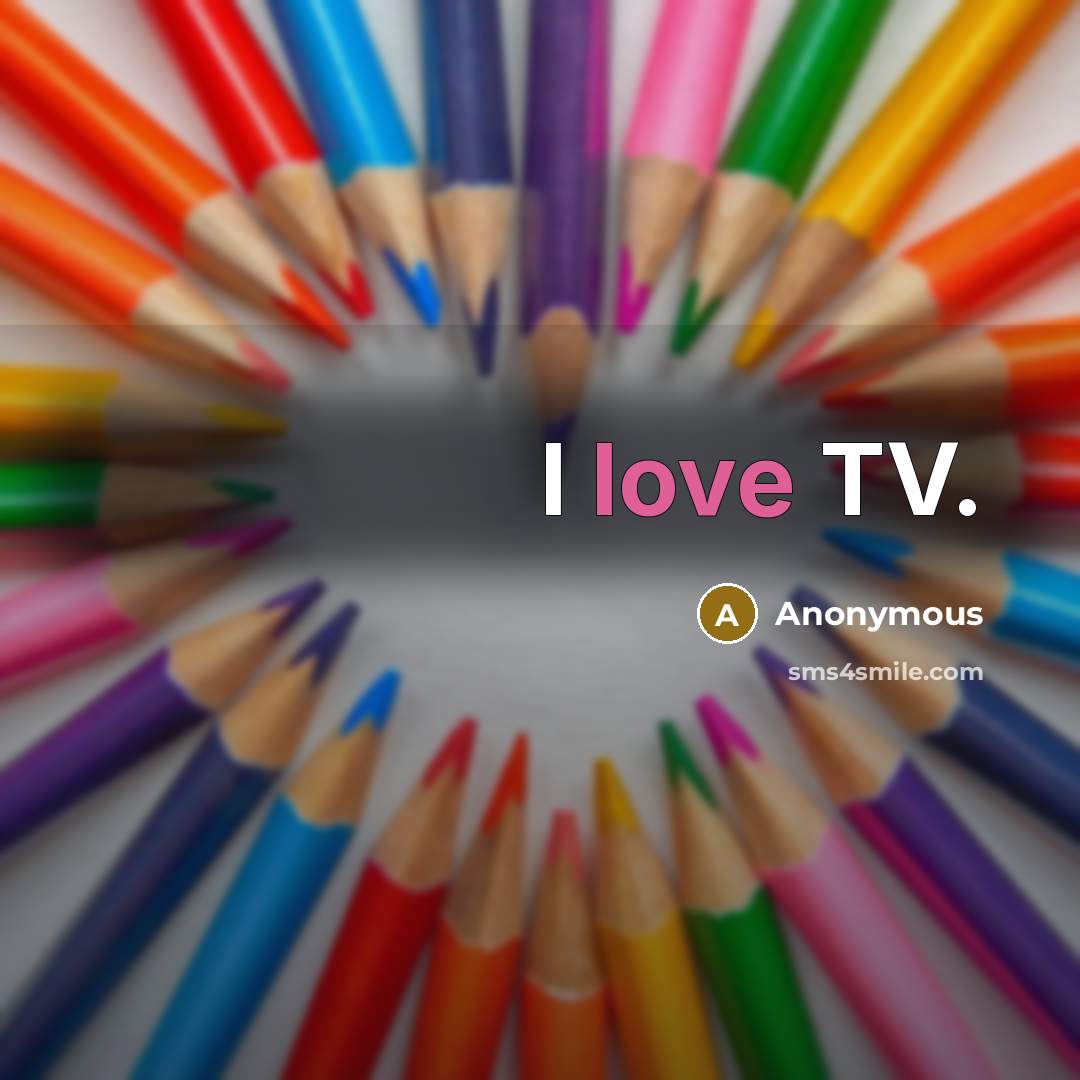 “I love TV.” quote by Anonymous