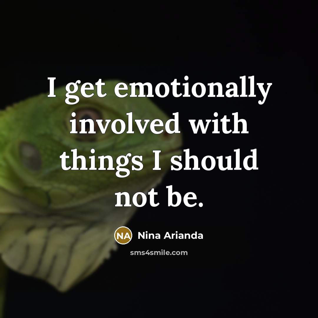 “I get emotionally involved with things I should not be.” quote by Nina Arianda