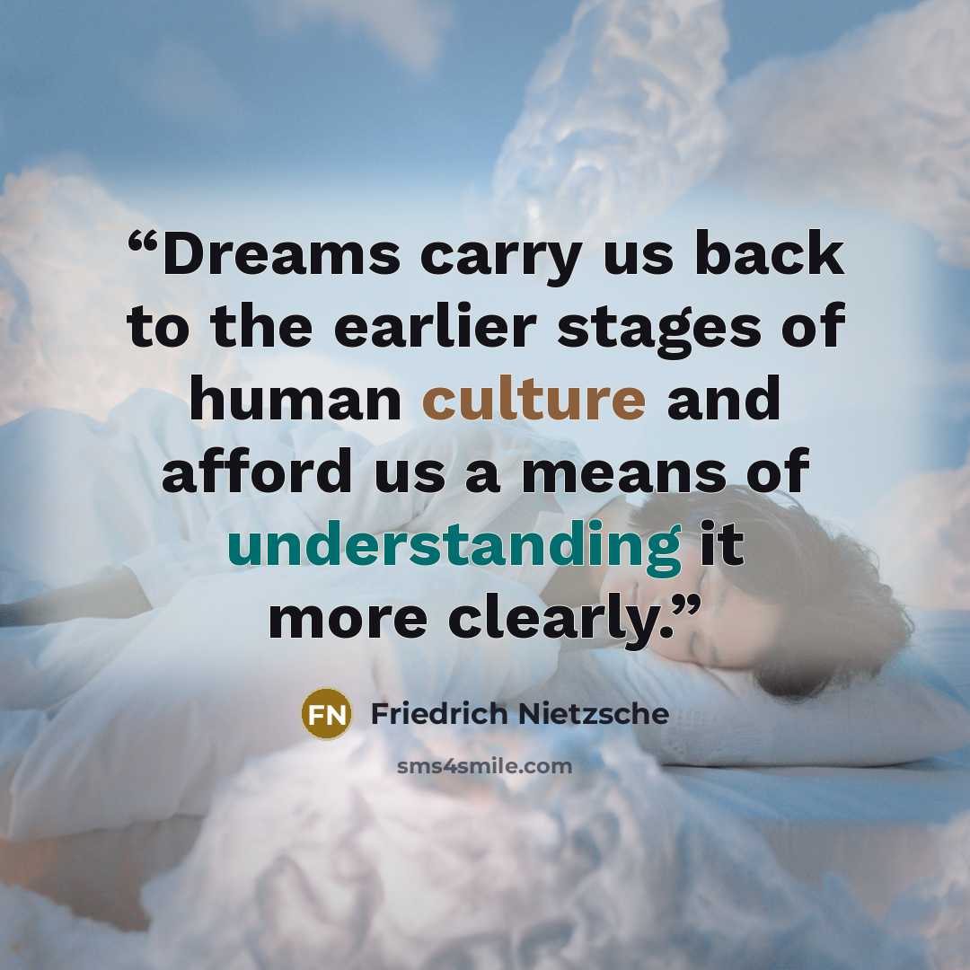 “Dreams carry us back to the earlier stages of human culture and afford us a means of understanding it more clearly.” quote by Friedrich Nietzsche