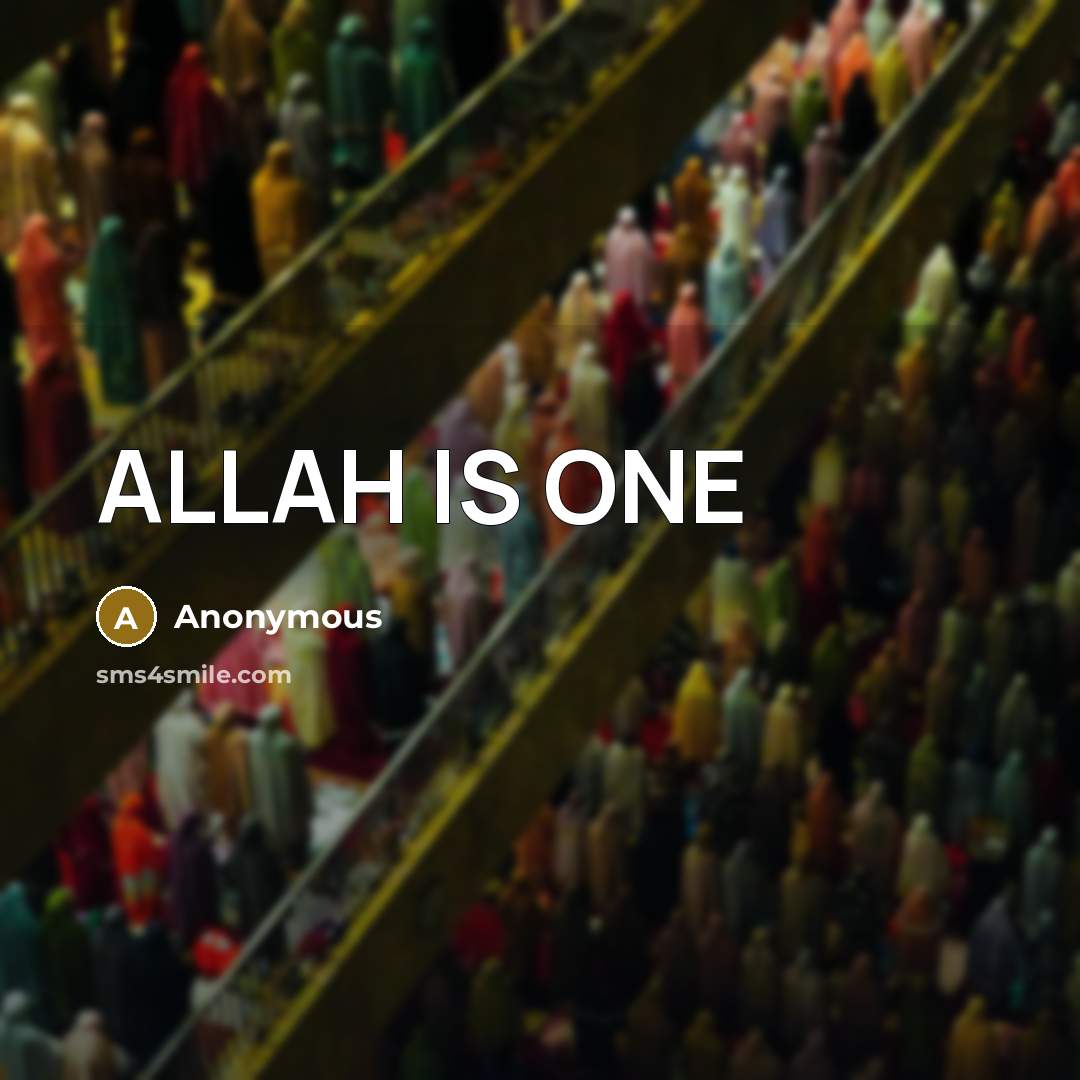 “ALLAH IS ONE” quote by Anonymous