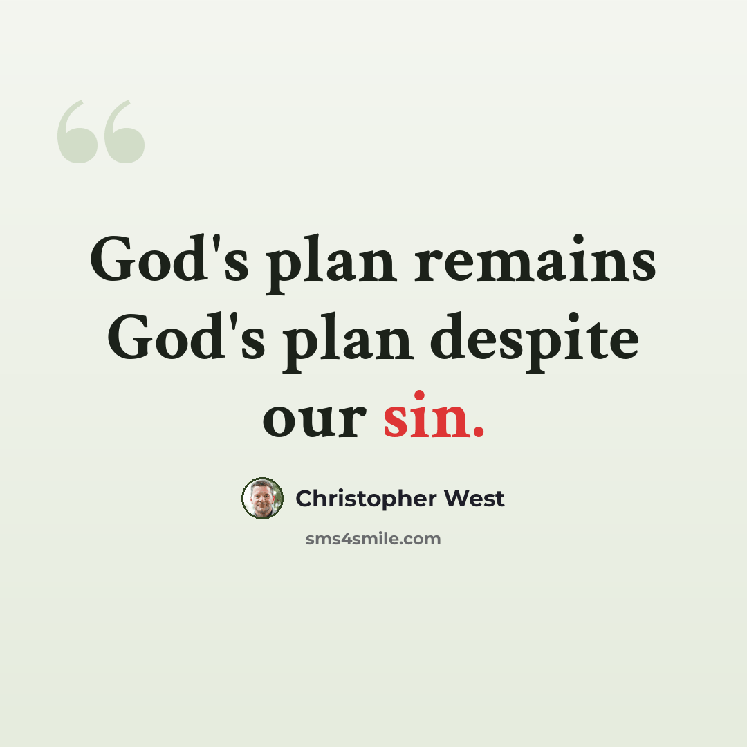 “God's plan remains God's plan despite our sin.” quote by Christopher West