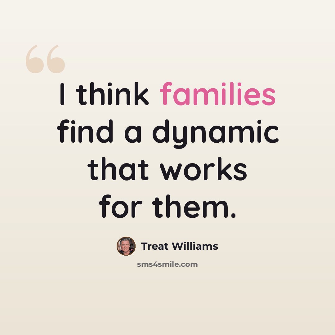 “I think families find a dynamic that works for them.” quote by Treat Williams