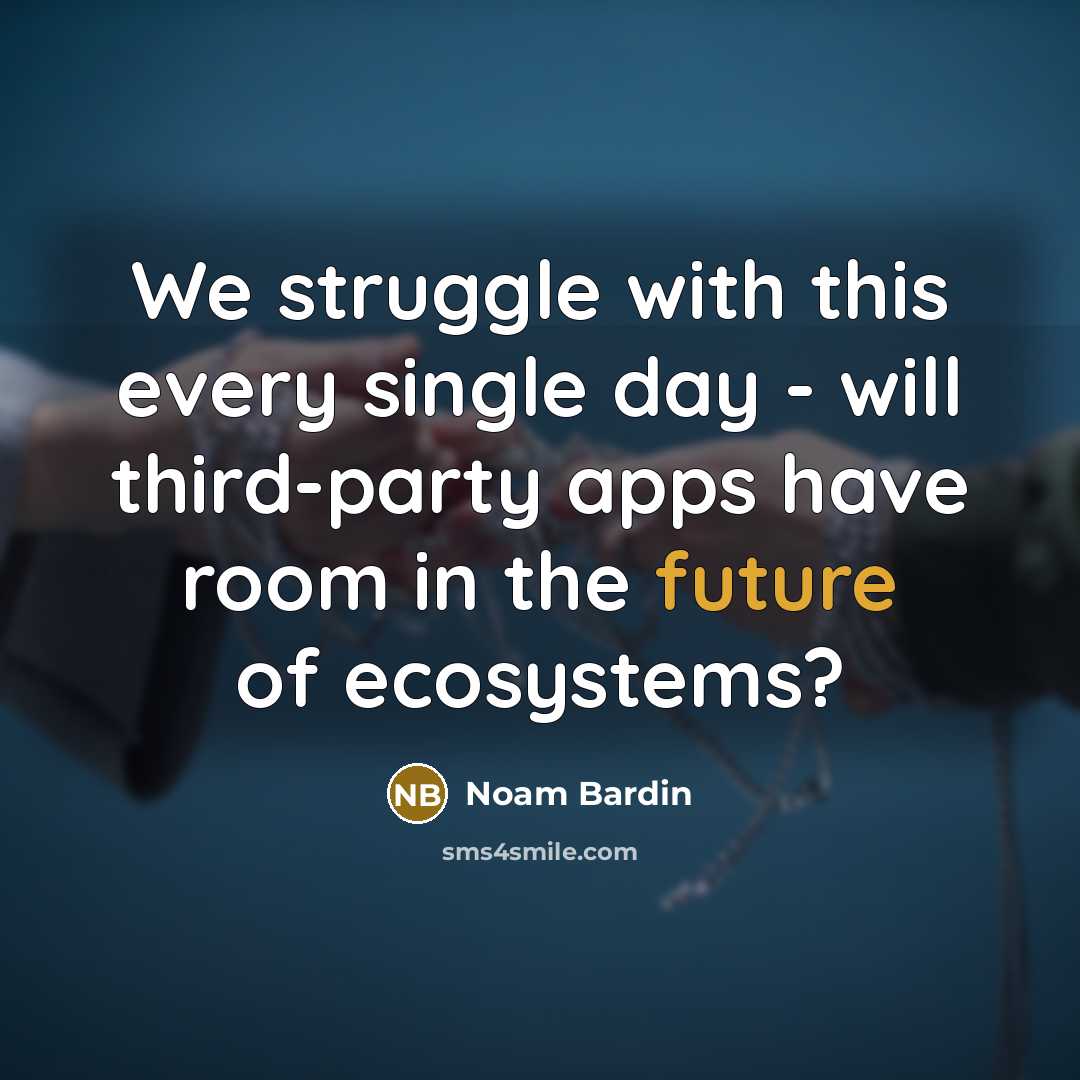 “We struggle with this every single day - will third-party apps have room in the future of ecosystems?” quote by Noam Bardin