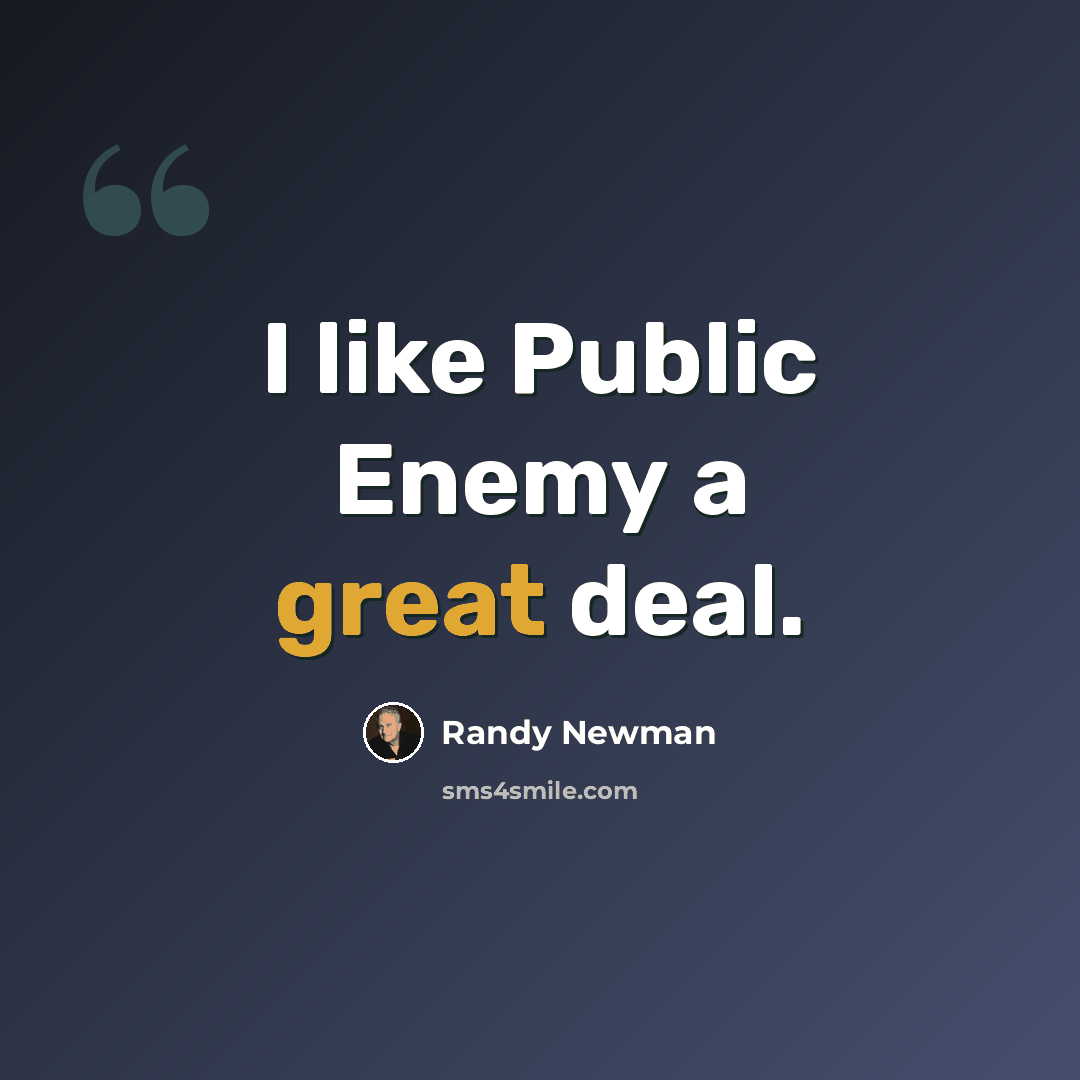 “I like Public Enemy a great deal.” quote by Randy Newman