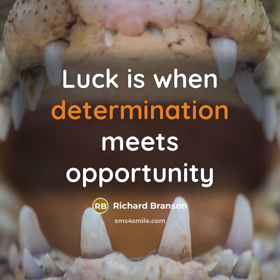 “Luck is when determination meets opportunity” quote by Richard Branson