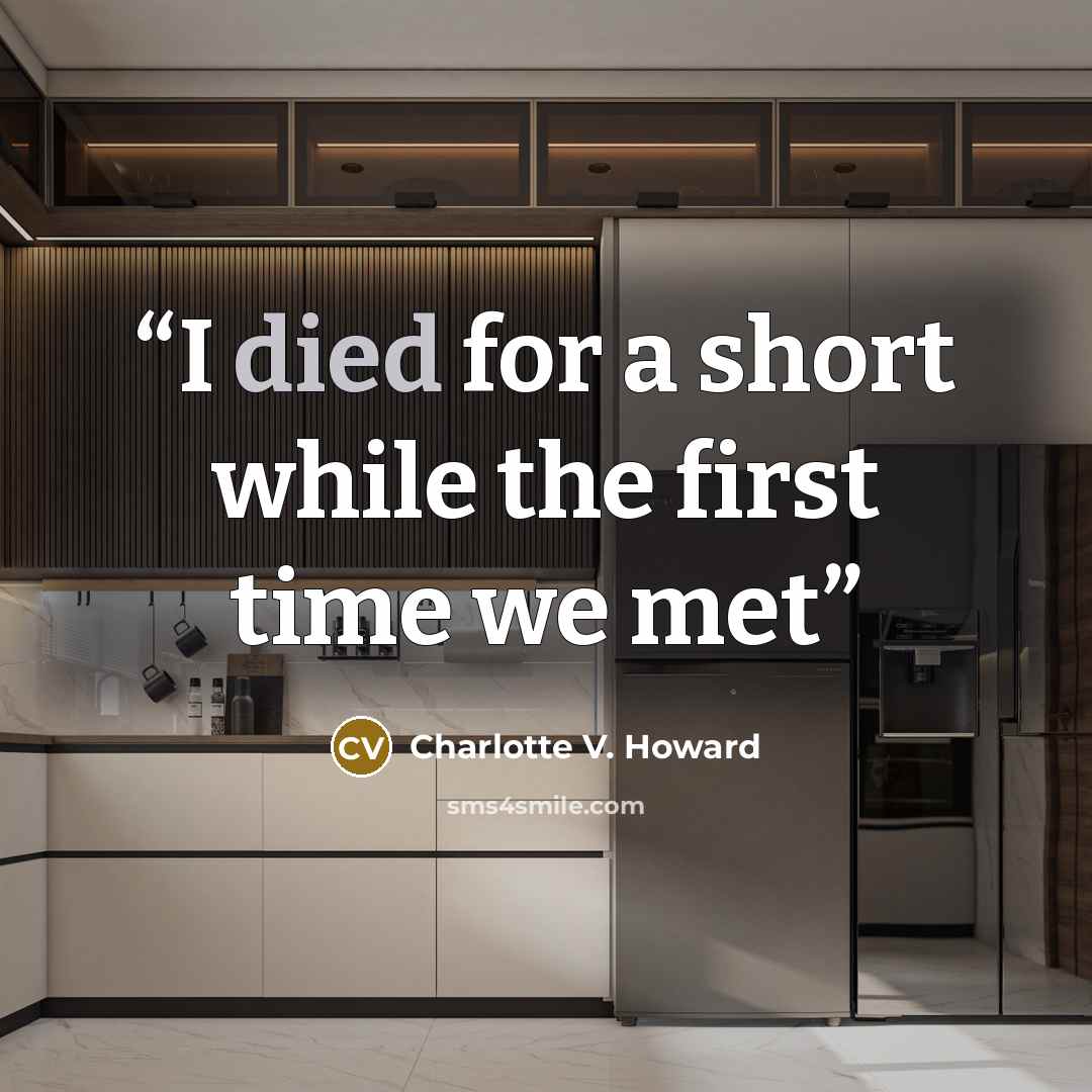 “I died for a short while the first time we met” quote by Charlotte V. Howard