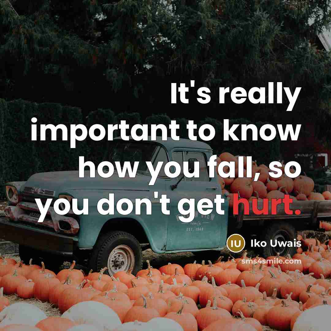 “It's really important to know how you fall, so you don't get hurt.” quote by Iko Uwais