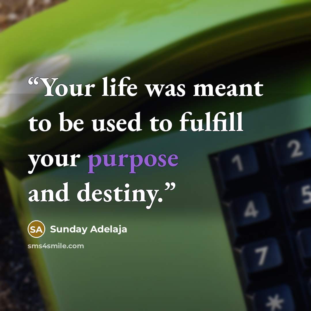 “Your life was meant to be used to fulfill your purpose and destiny.” quote by Sunday Adelaja