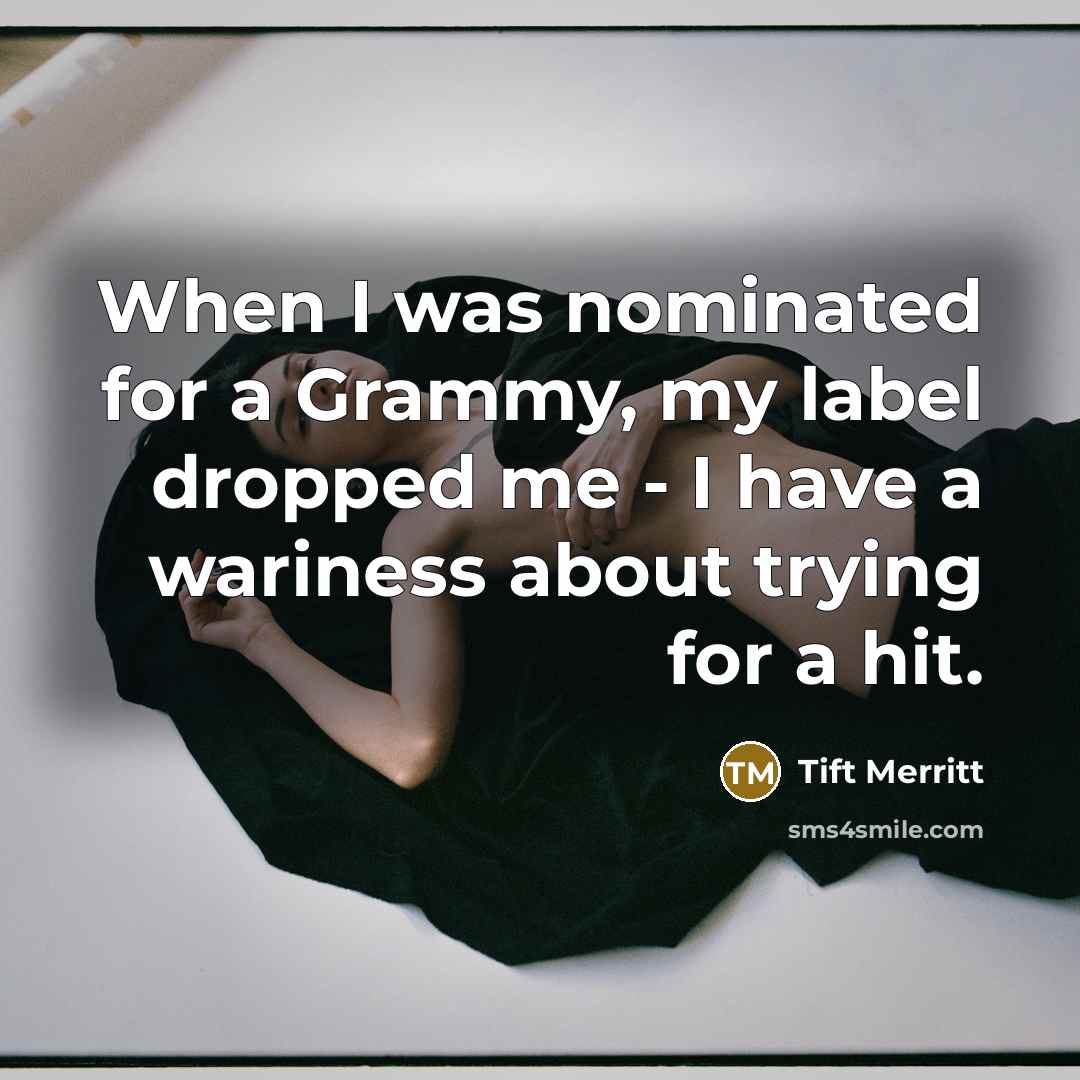 “When I was nominated for a Grammy, my label dropped me - I have a wariness about trying for a hit.” quote by Tift Merritt