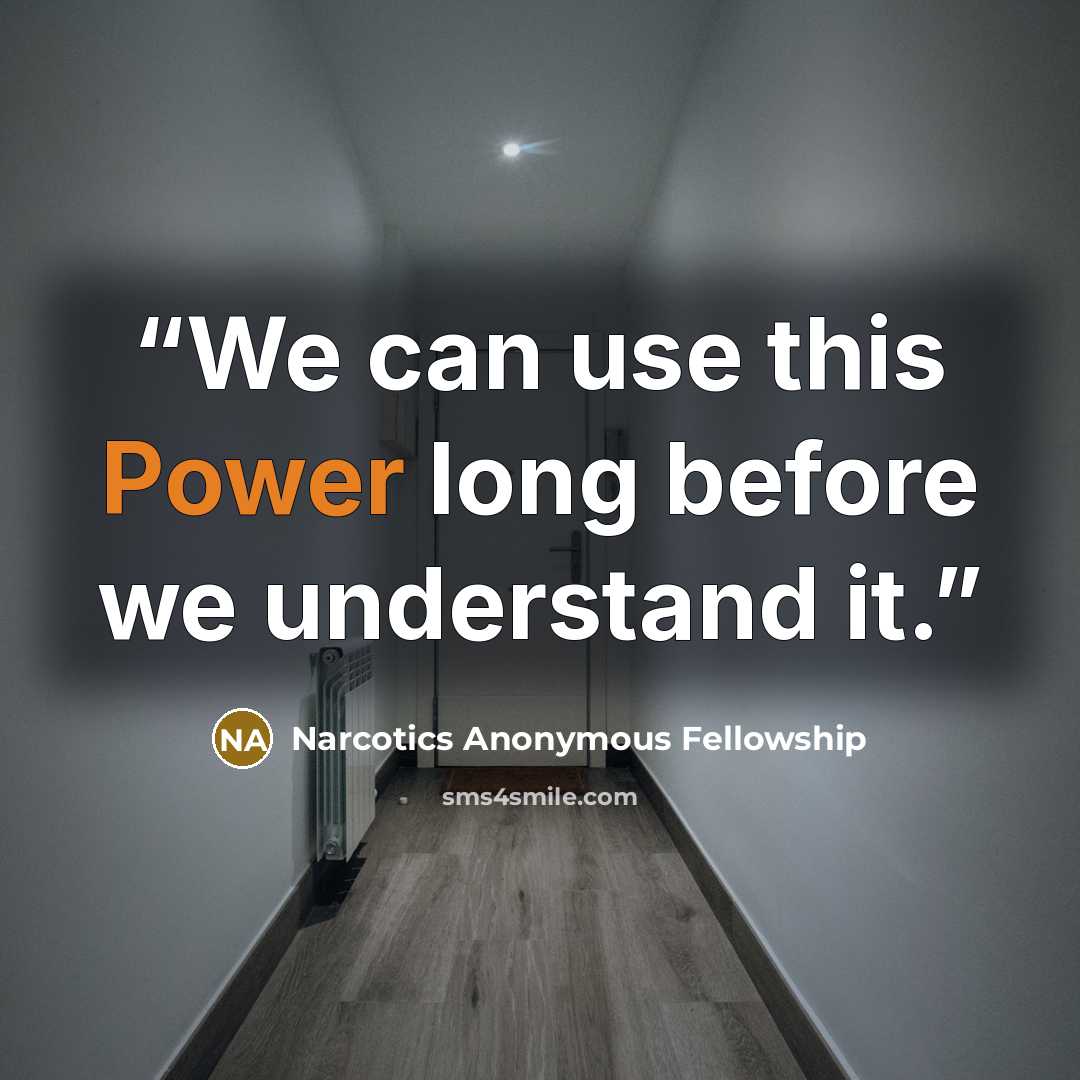 “We can use this Power long before we understand it.” quote by Narcotics Anonymous Fellowship
