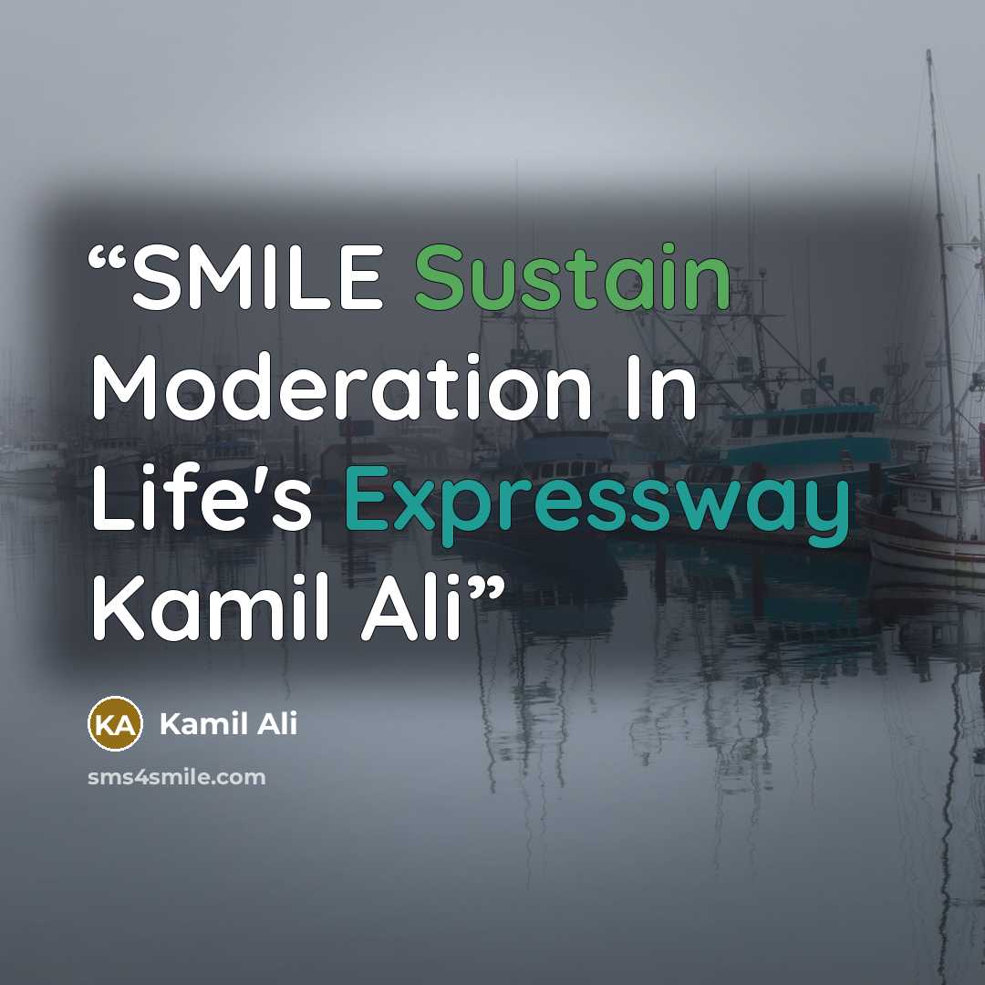 “SMILE Sustain Moderation In Life's Expressway Kamil Ali” quote by Kamil Ali