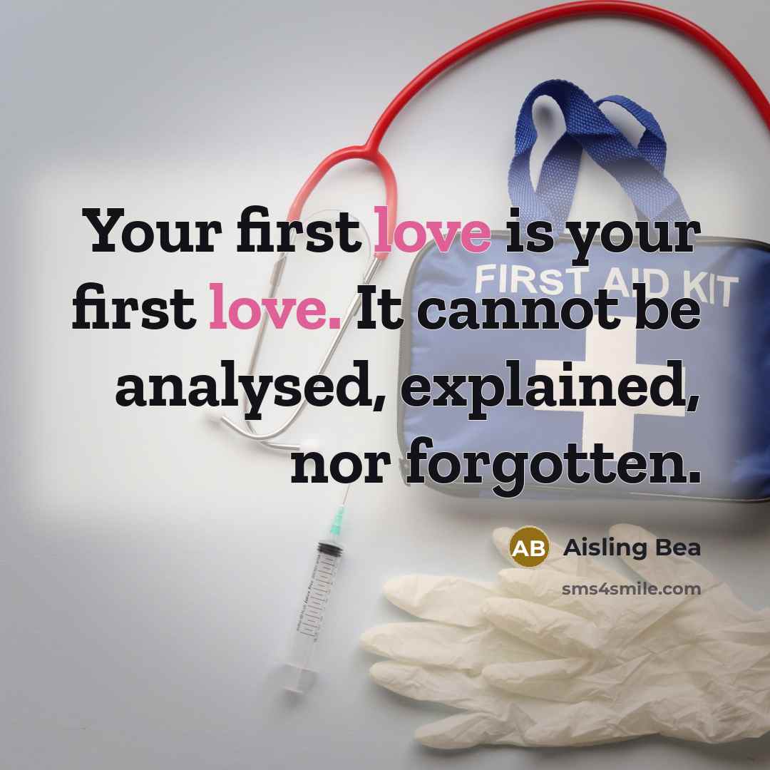 “Your first love is your first love. It cannot be analysed, explained, nor forgotten.” quote by Aisling Bea