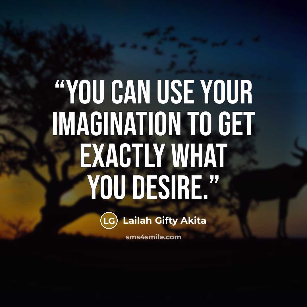“You can use your imagination to get exactly what you desire.” quote by Lailah Gifty Akita