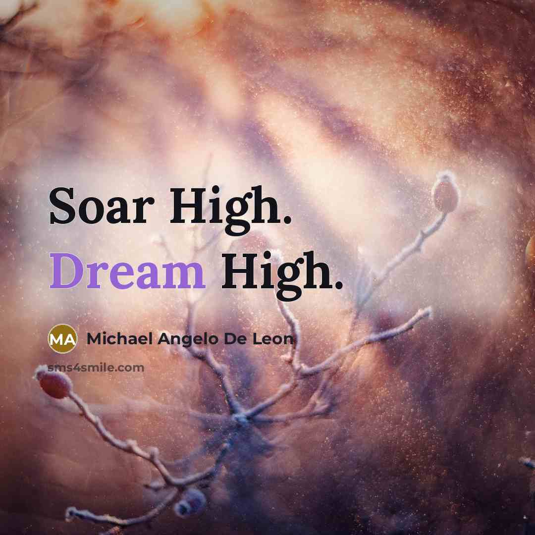 “Soar High. Dream High.” quote by Michael Angelo De Leon