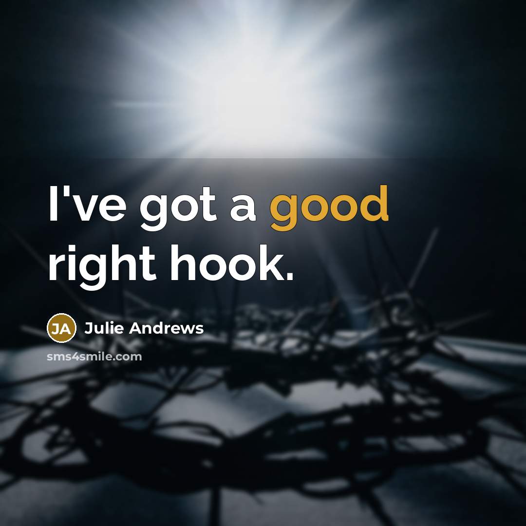 “I've got a good right hook.” quote by Julie Andrews