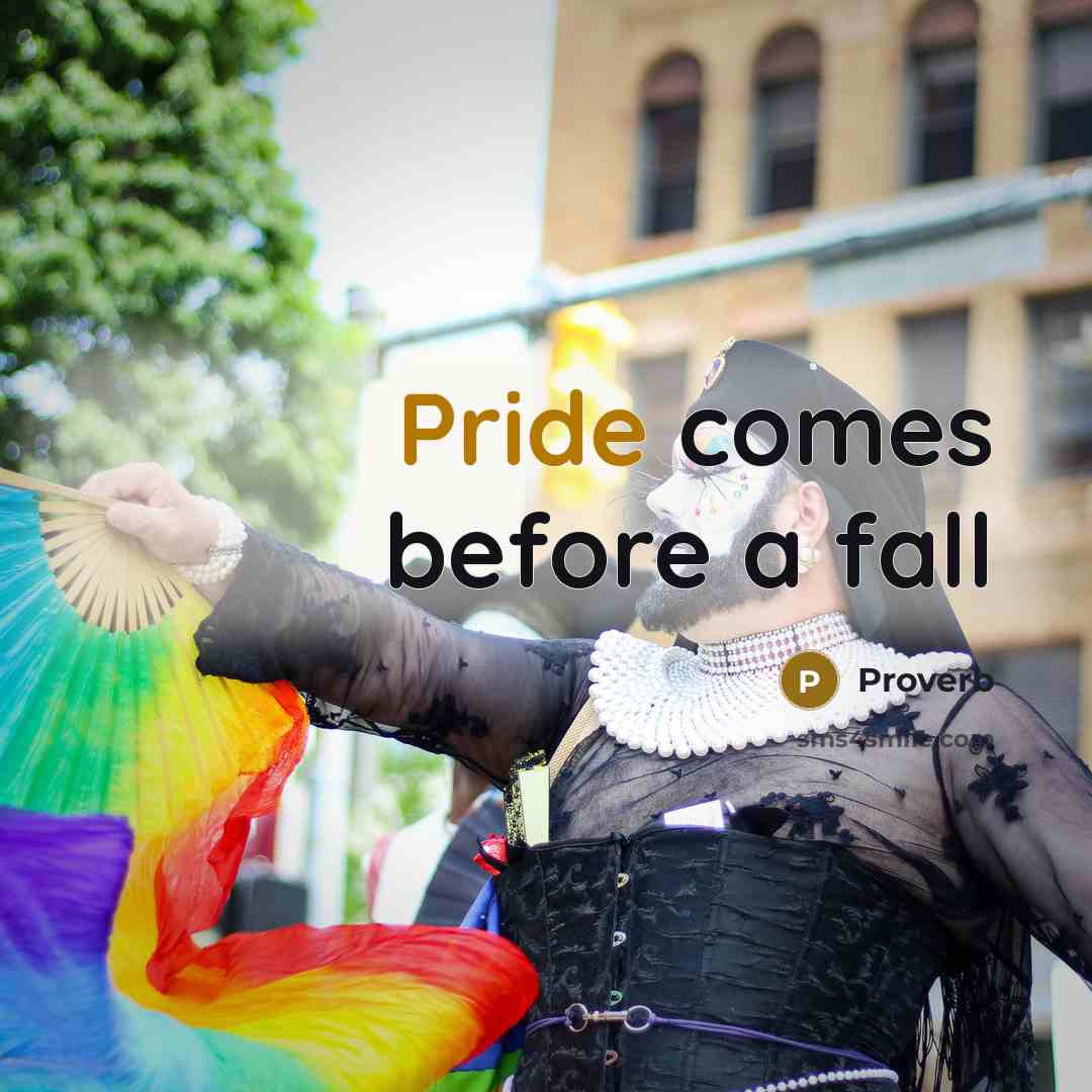“Pride comes before a fall” quote by Proverb