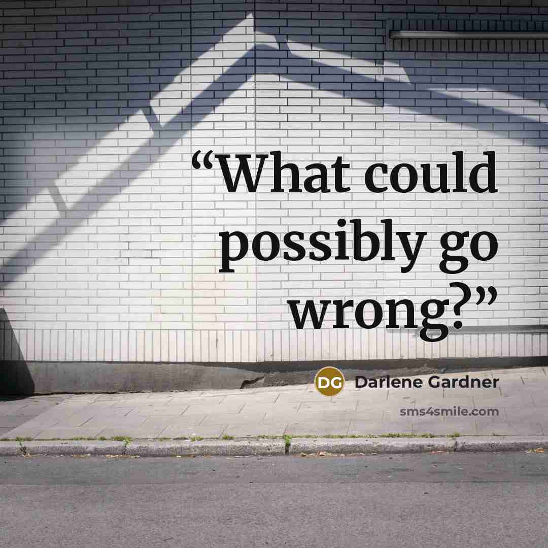 “What could possibly go wrong?” quote by Darlene Gardner
